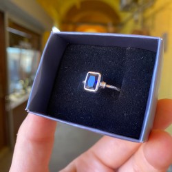 925 Ayar Safir Doğal Taşlı Gümüş Yüzük