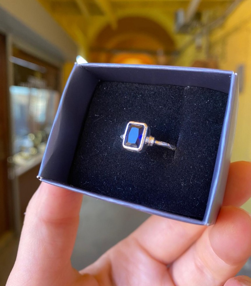 925 Ayar Safir Doğal Taşlı Gümüş Yüzük